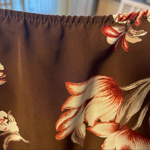 EUC Rikki J vintage silky maxi floral skirt - back zip - Picture 5 of 6